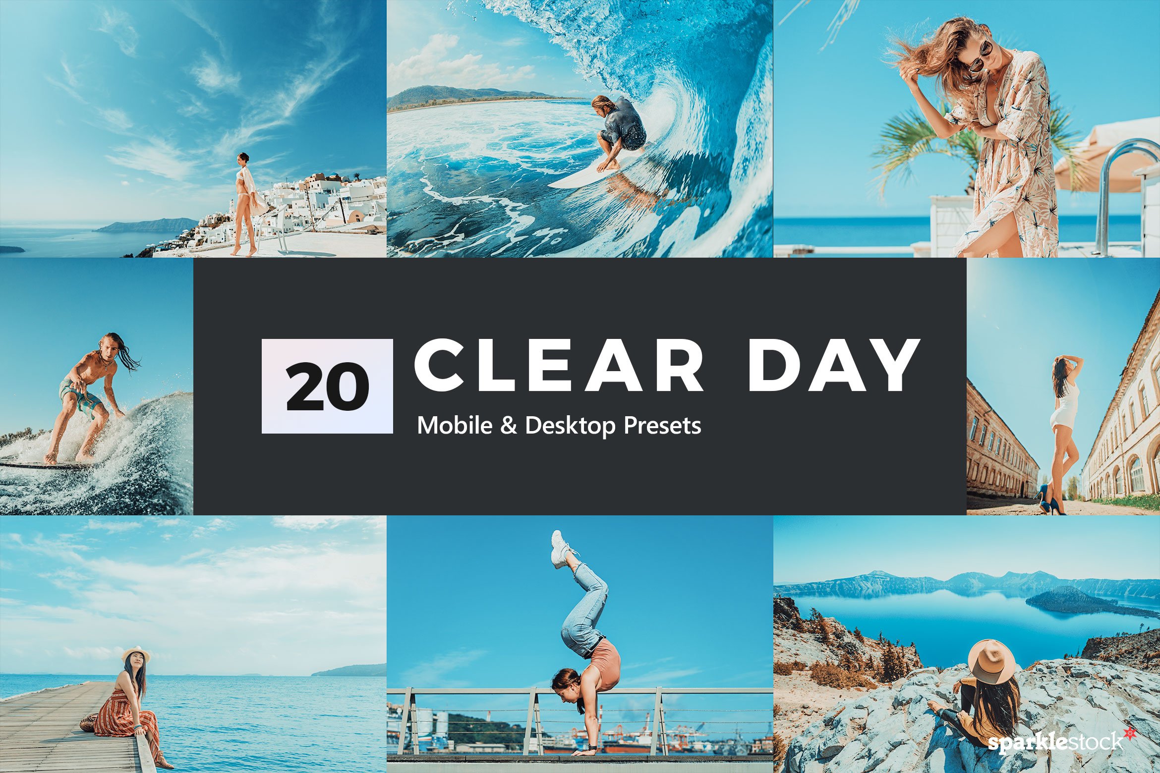 20 Clear Day Lightroom Presets LUTscover image.