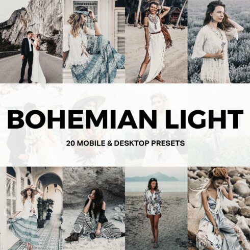 20 Bohemian Light Lightroom Presetscover image.