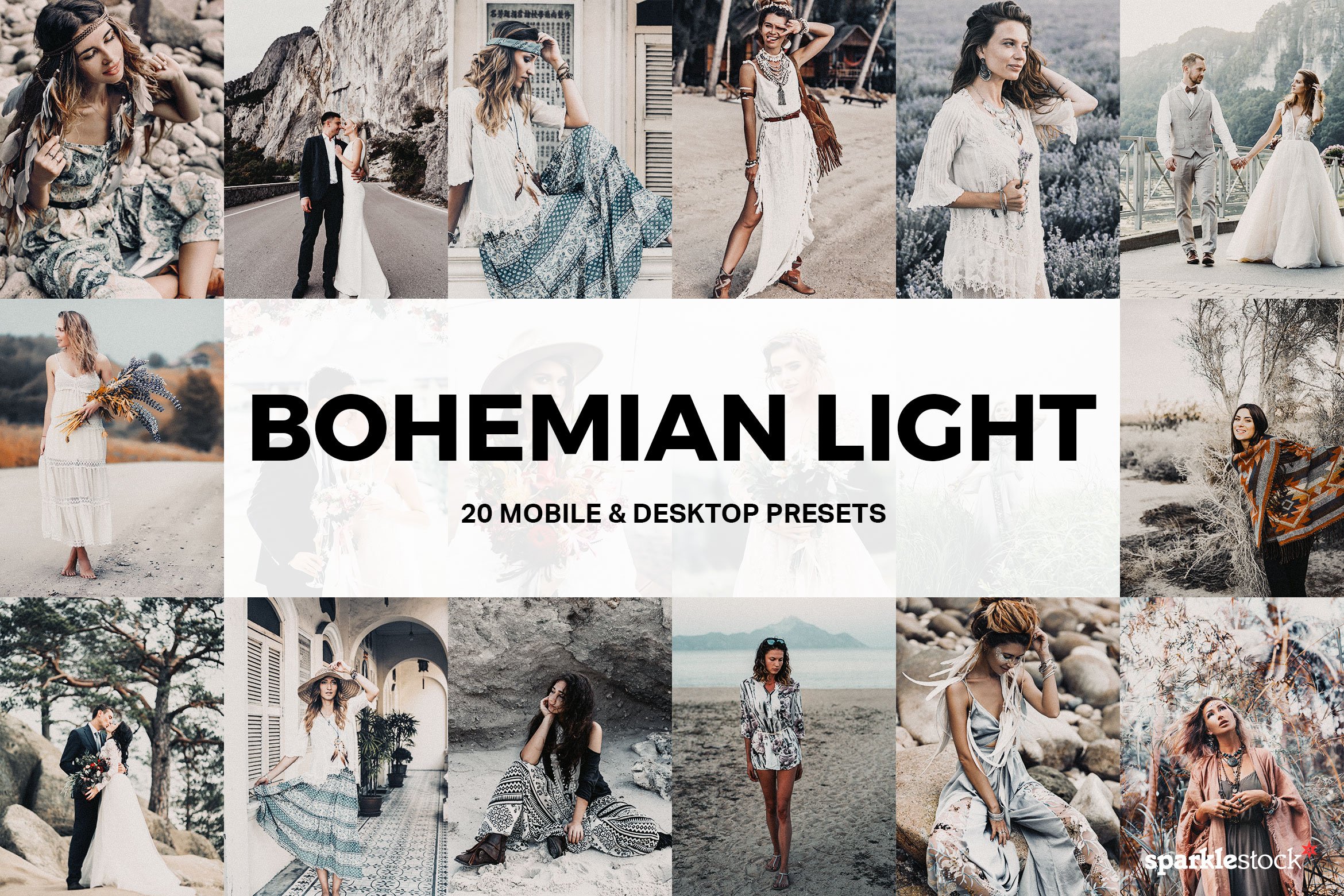 20 Bohemian Light Lightroom Presetscover image.