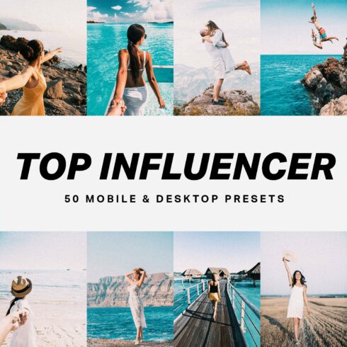 50 Top Influencer Lightroom Presetscover image.