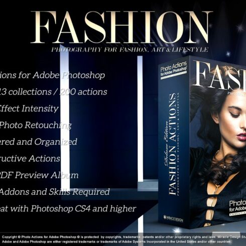 Actions for Photoshop / Fashioncover image.