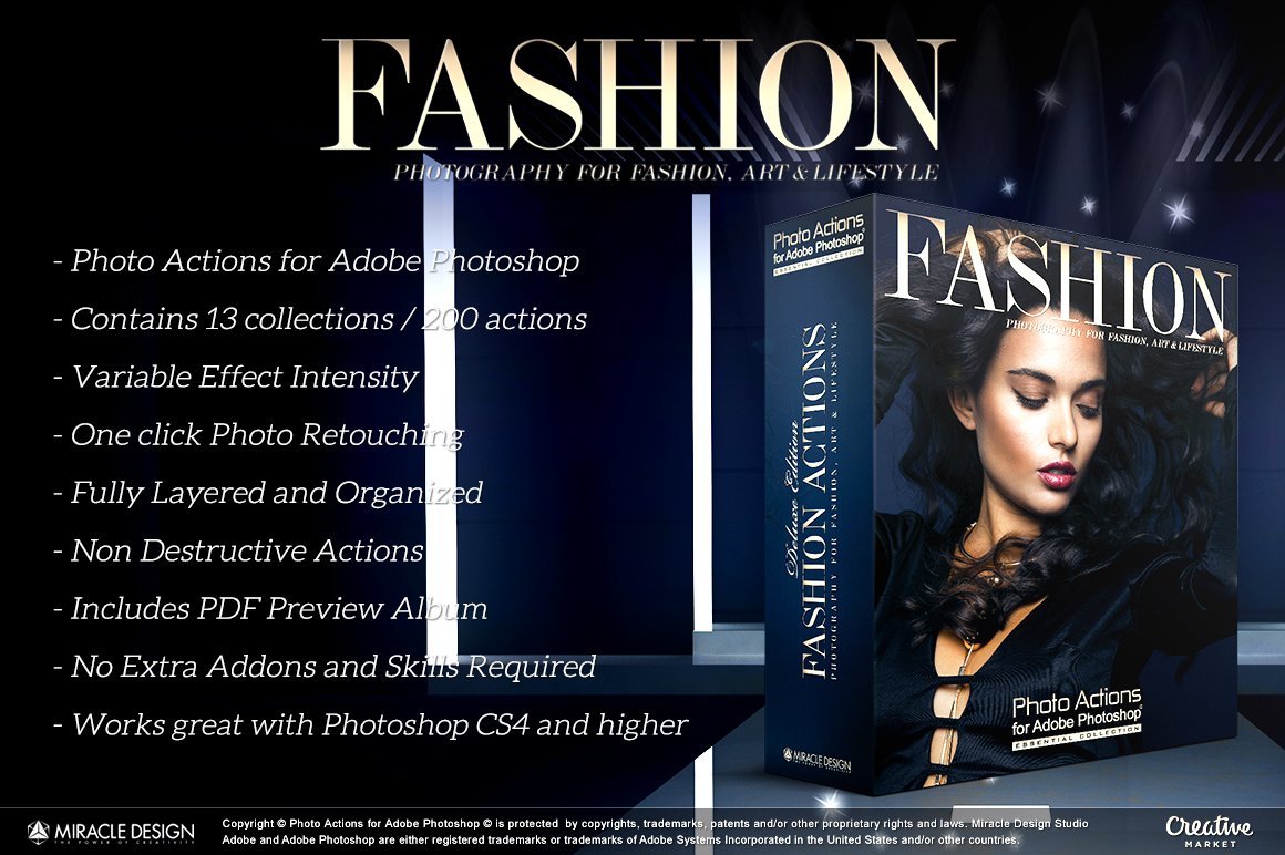 Actions for Photoshop / Fashioncover image.