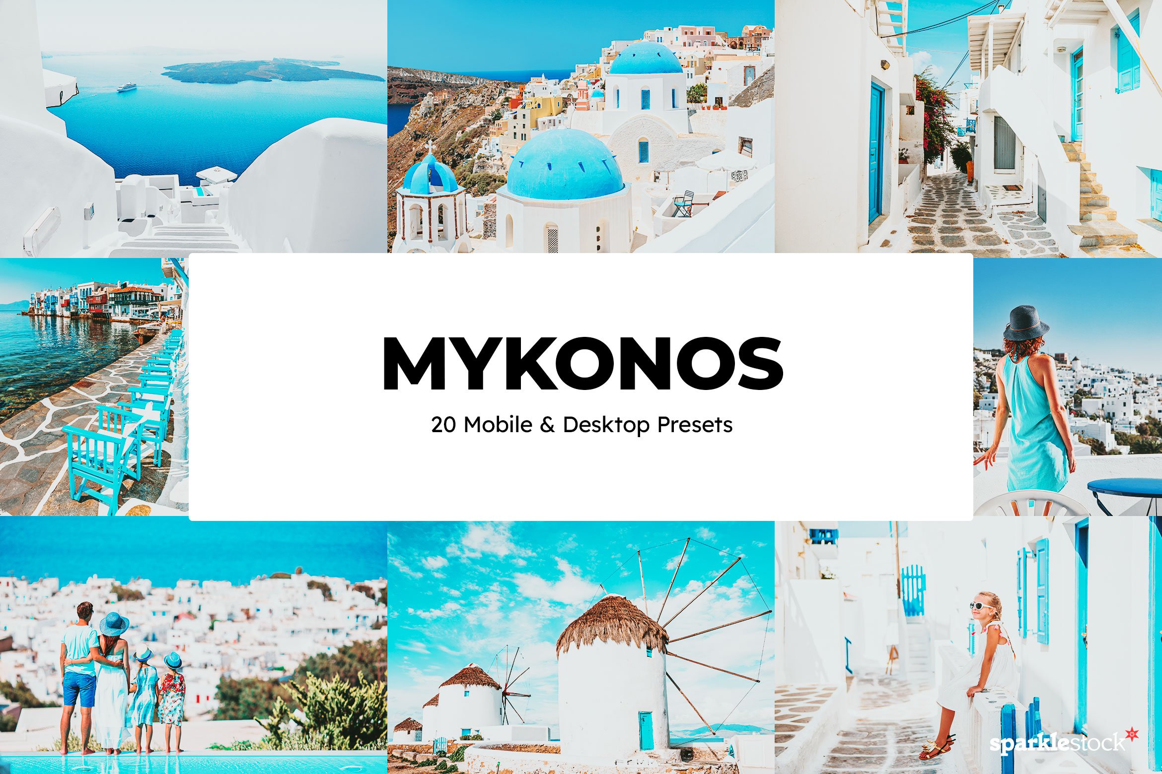 20 Mykonos Lightroom Presets LUTscover image.
