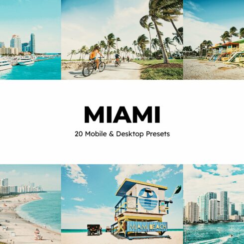 20 Miami Lightroom Presets LUTscover image.