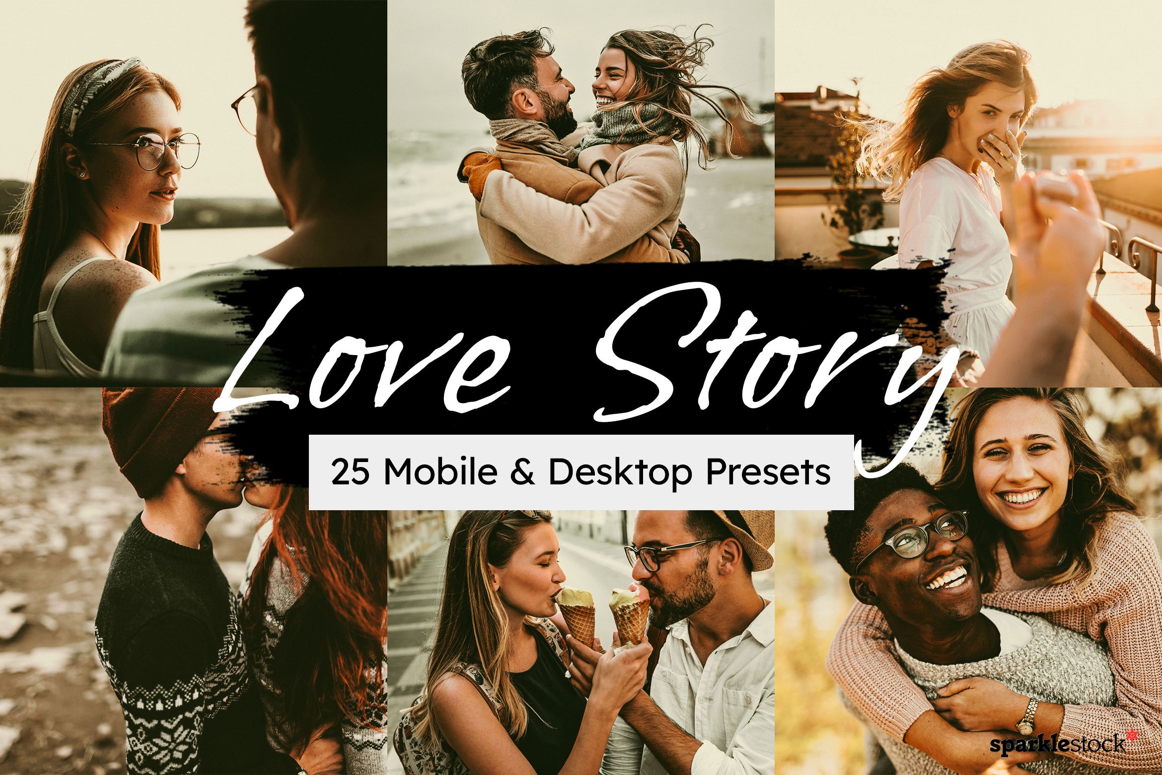 25 Love Story Lightroom Presets LUTscover image.