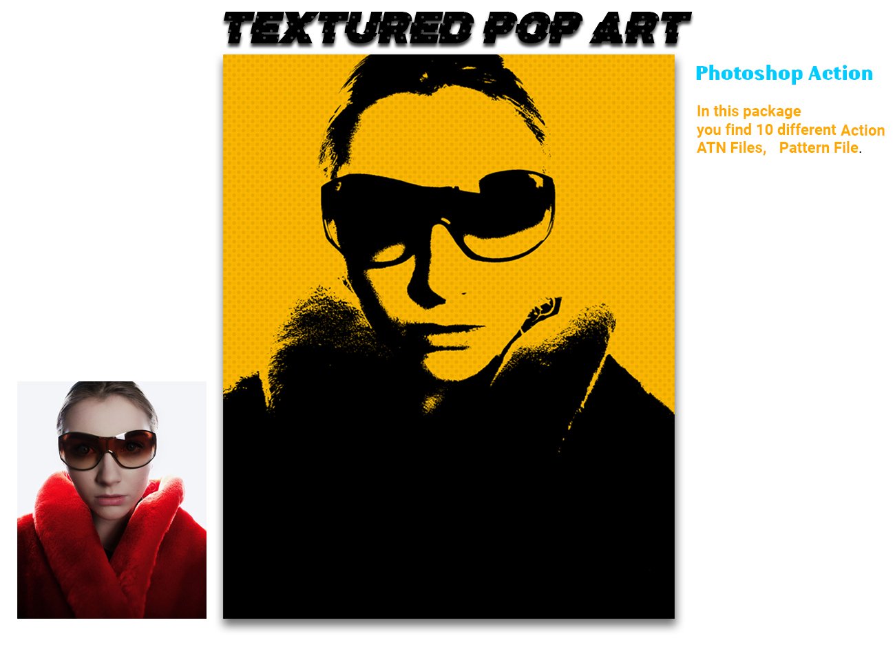 Textured Pop Art Photoshop Actionpreview image.