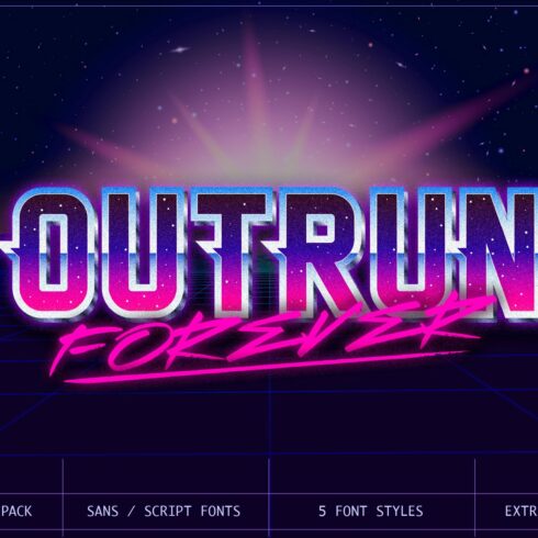 Outrun Forever – 2 in 1 Font Pack cover image.