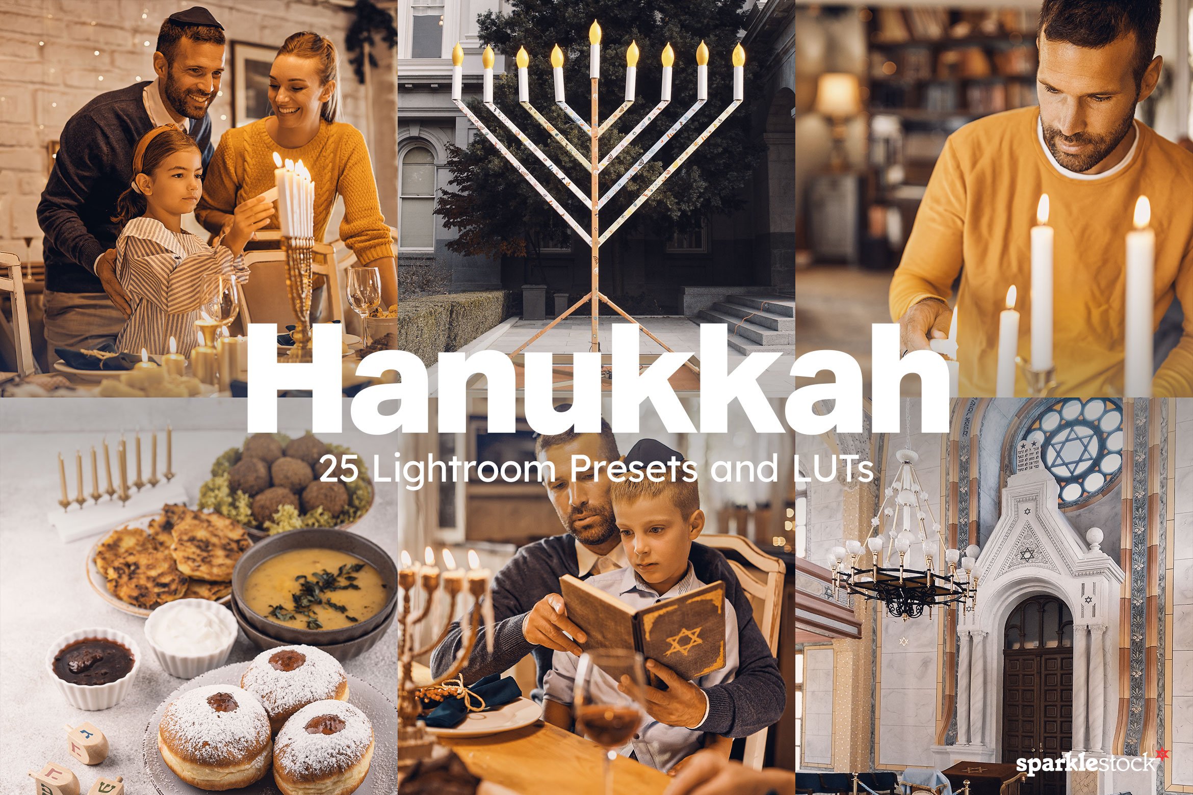 25 Hanukkah Lightroom Presets LUTscover image.