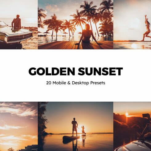 20 Golden Sunset Lightroom Presetscover image.