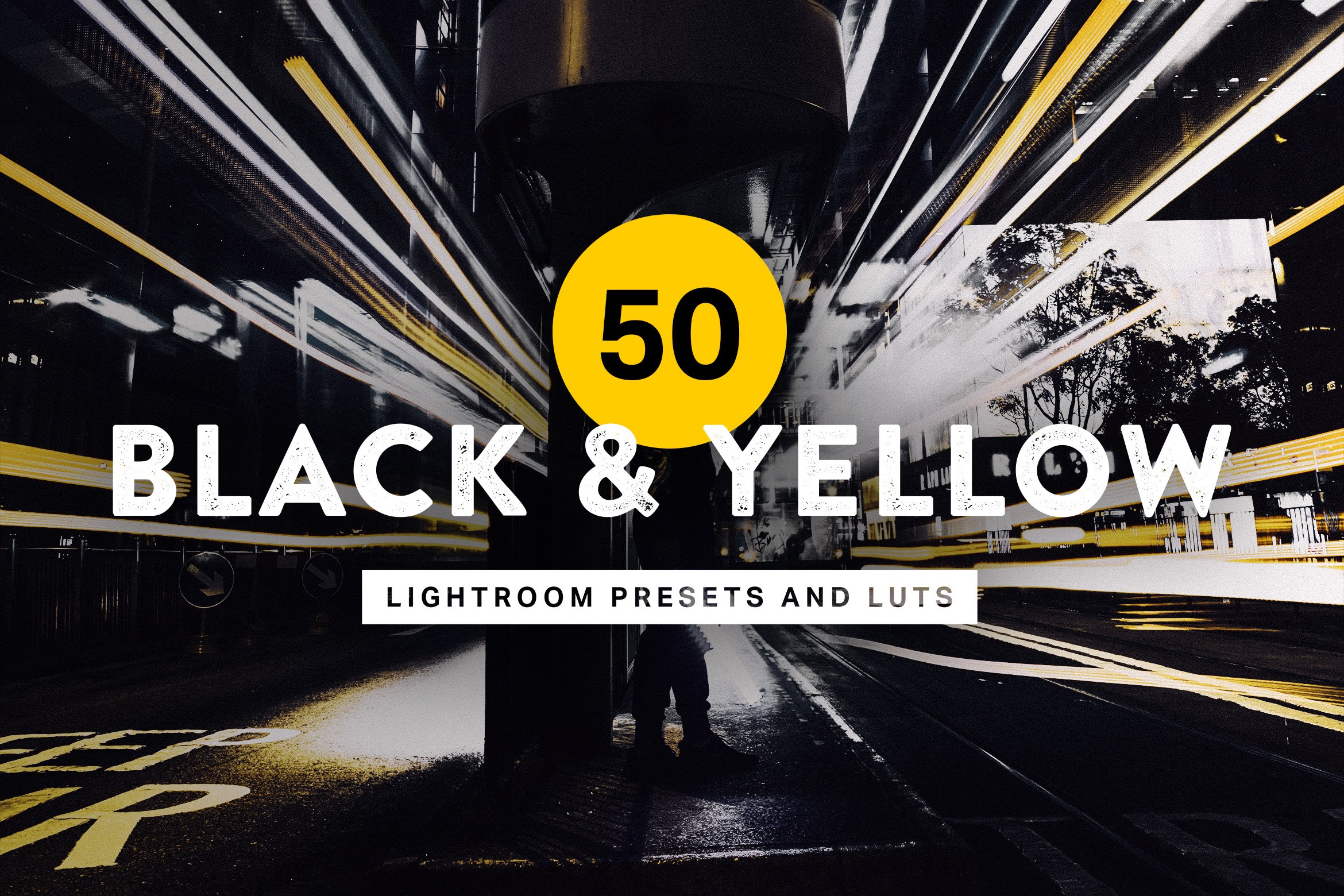 50 Black & Yellow Lightroom Presetscover image.