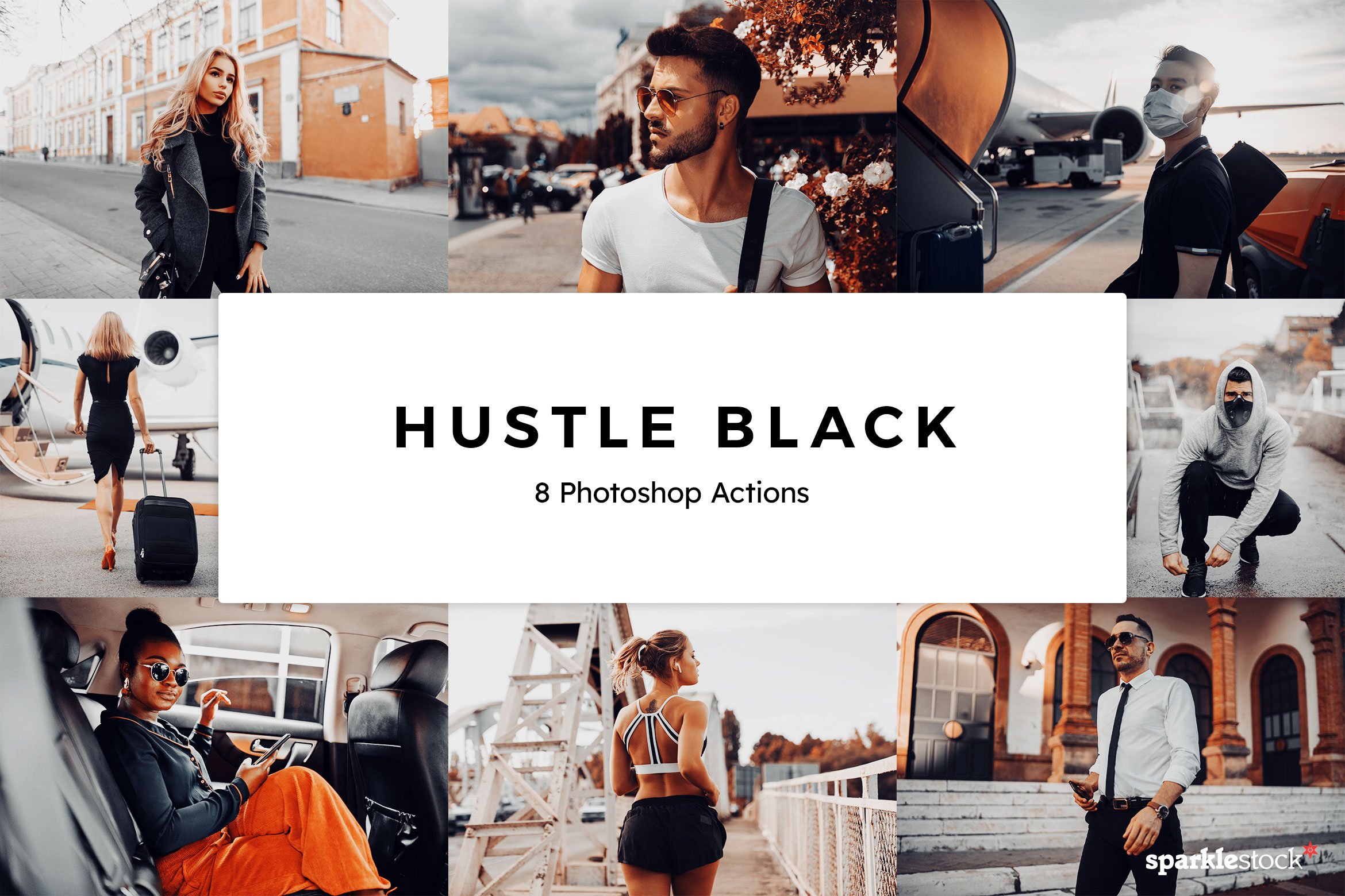 8 Hustle Black Photoshop Actionscover image.