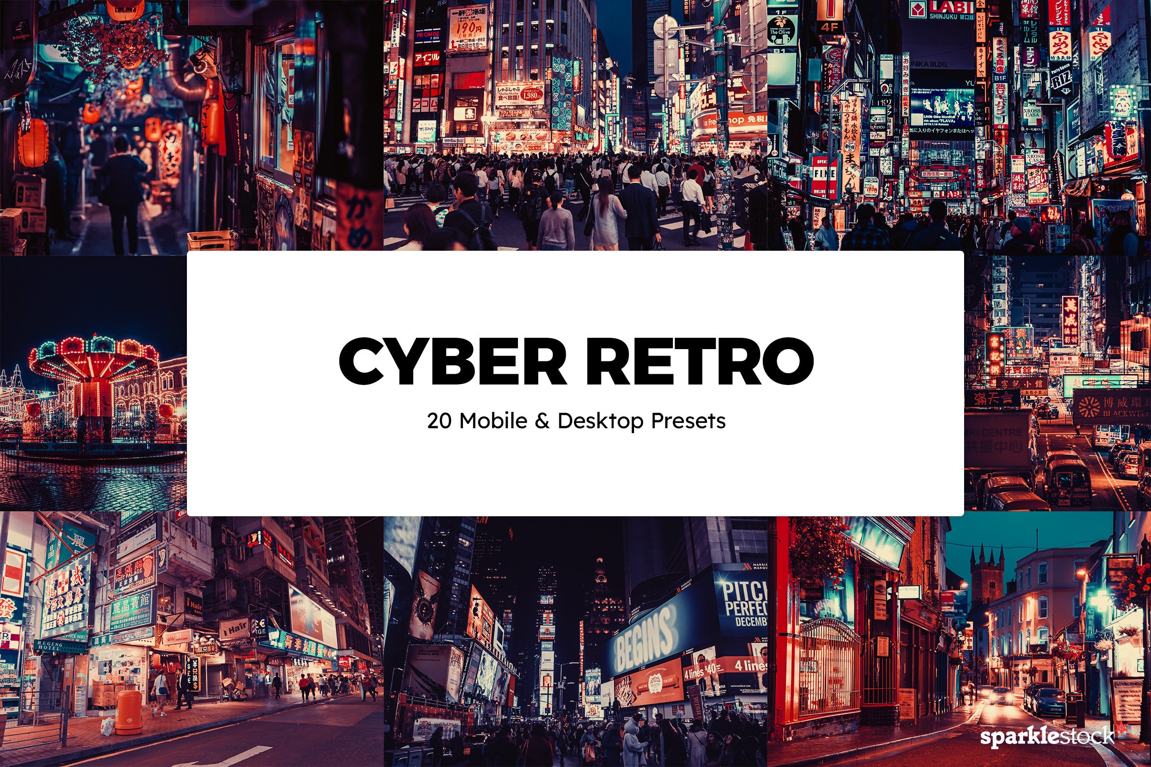 20 Cyber Retro Lightroom Presetscover image.