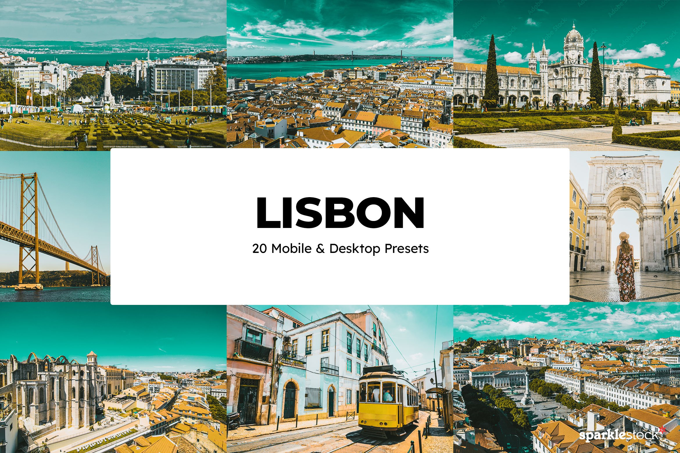 20 Lisbon Lightroom Presets LUTscover image.