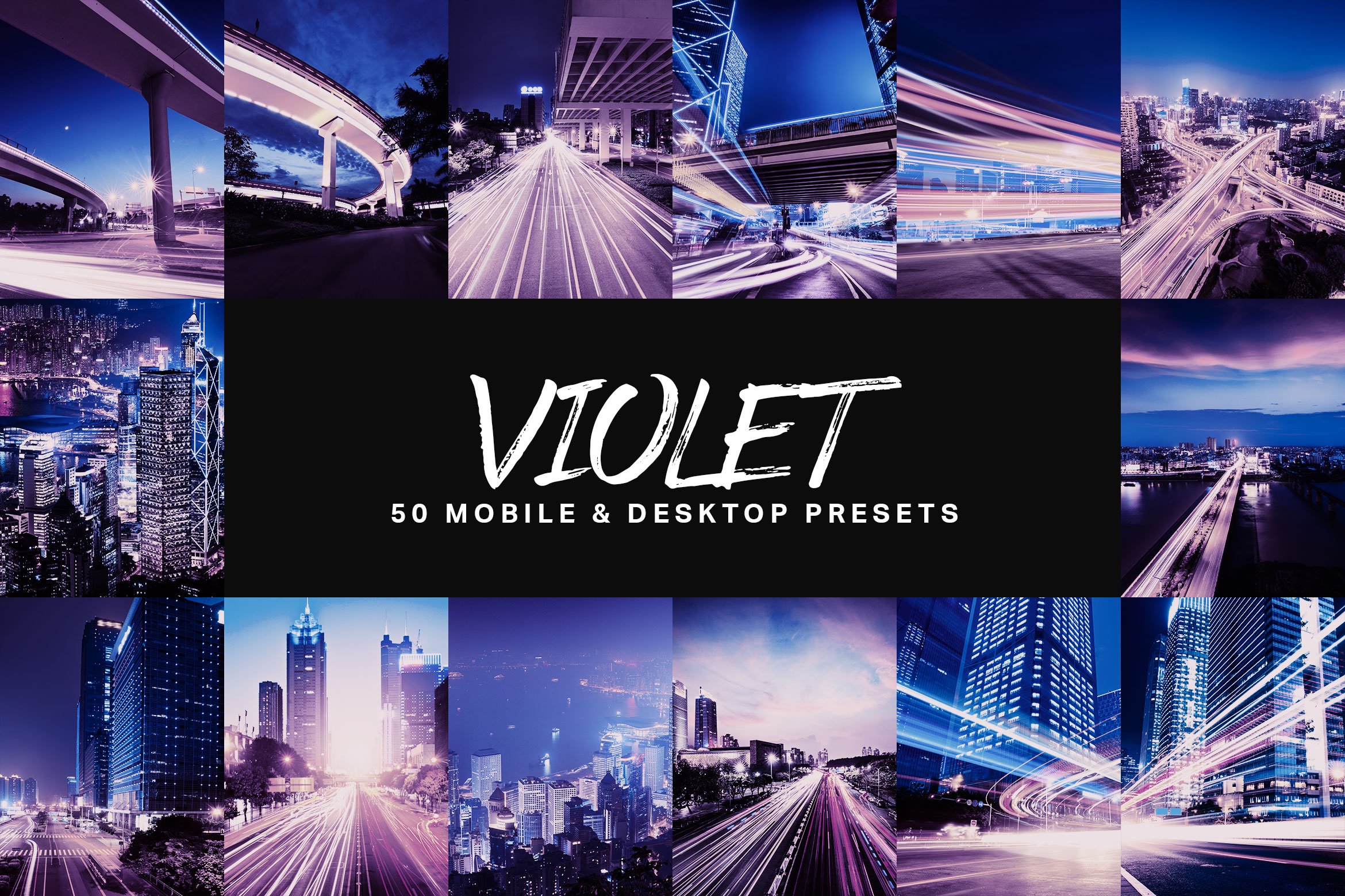 50 Violet Lightroom Presets and LUTscover image.