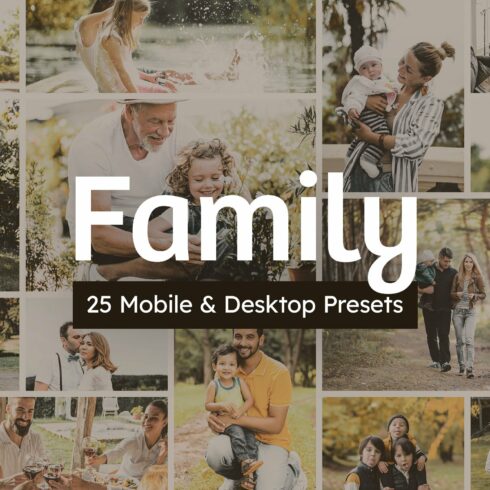 25 Family Lightroom Presets LUTscover image.