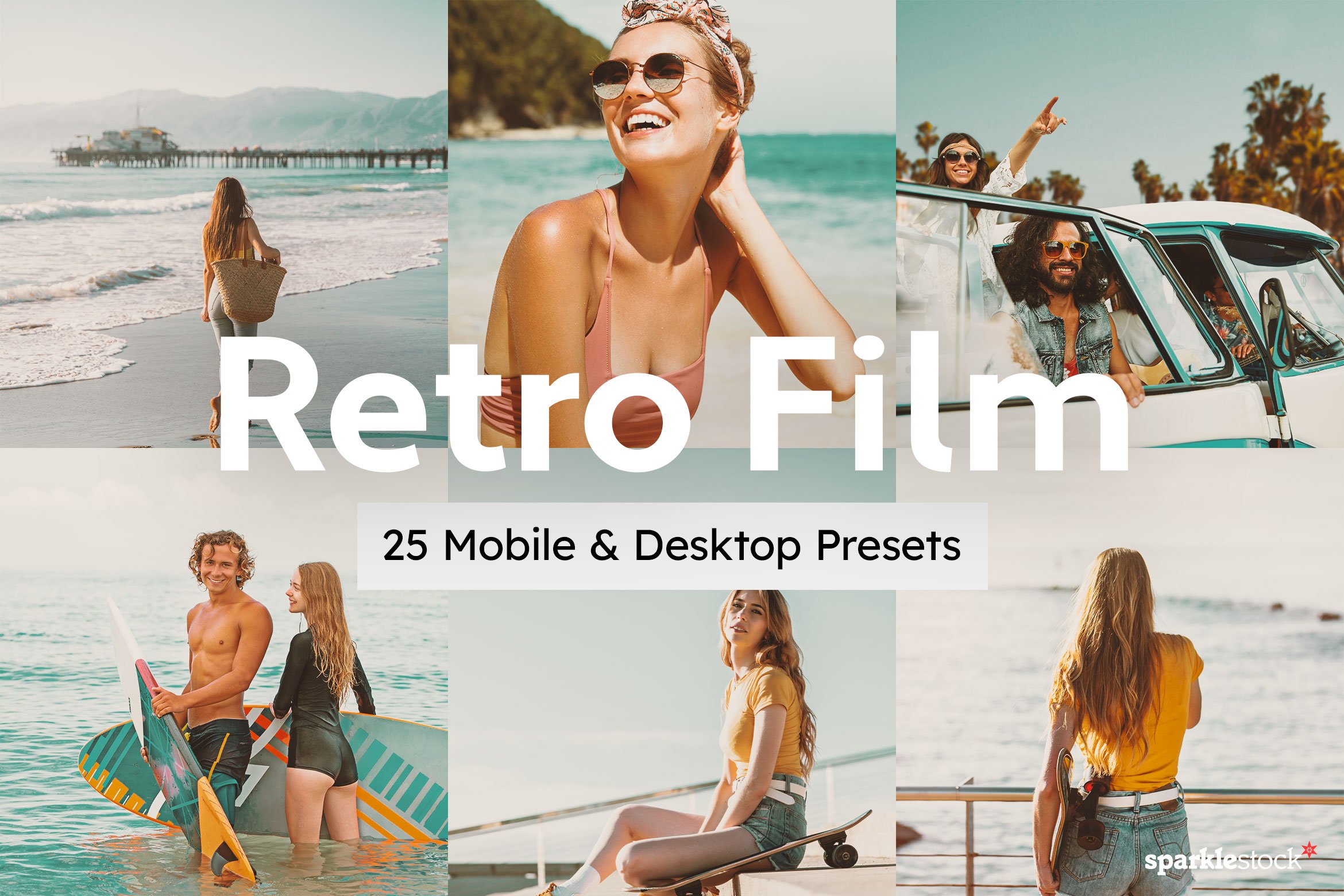 25 Retro Film Lightroom Presets LUTscover image.