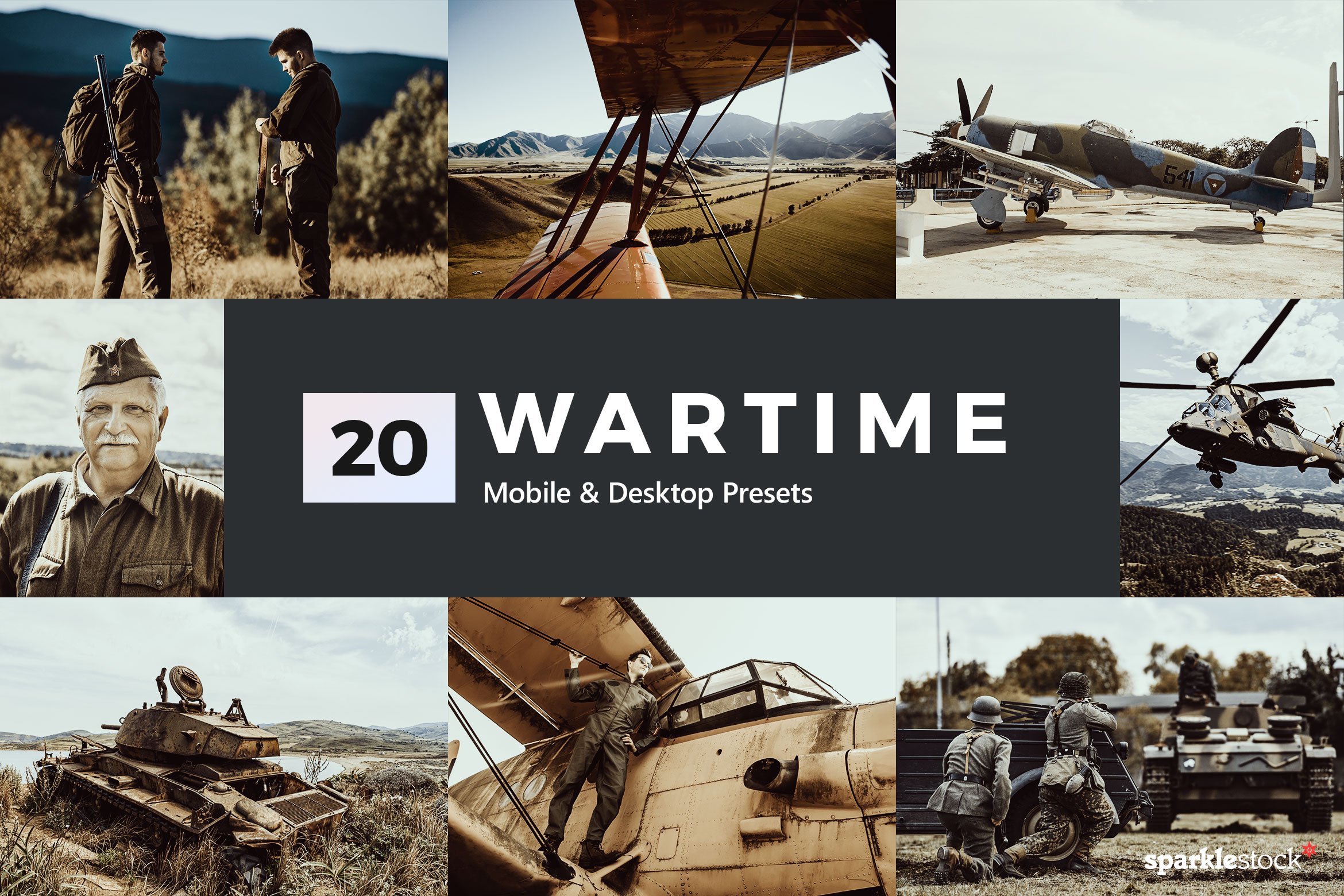 20 Wartime Lightroom Presets & LUTscover image.