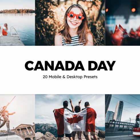 20 Canada Day Lightroom Presets LUTscover image.