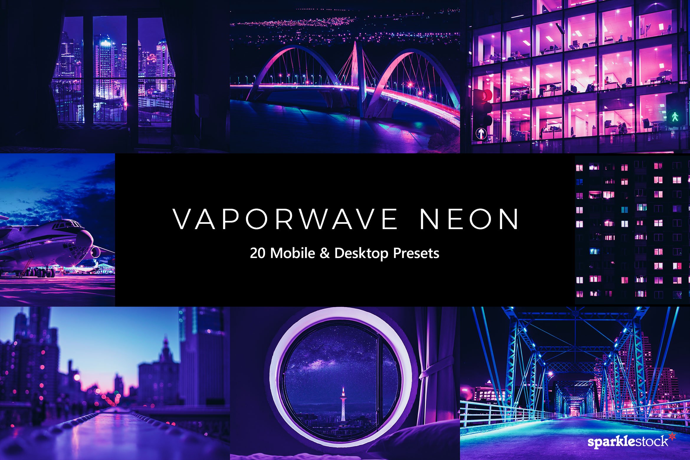 20  Vaporwave Neon LR Presetscover image.