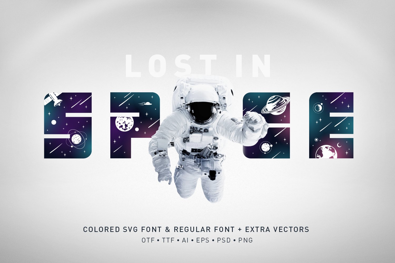 Lost In Space. Colored Font (SVG) preview image.