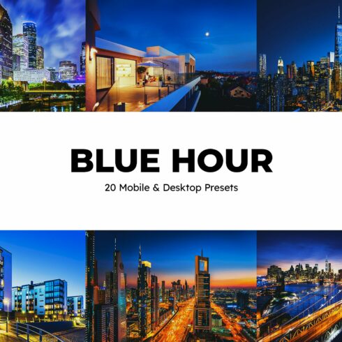 20 Blue Hour Lightroom Presets LUTscover image.