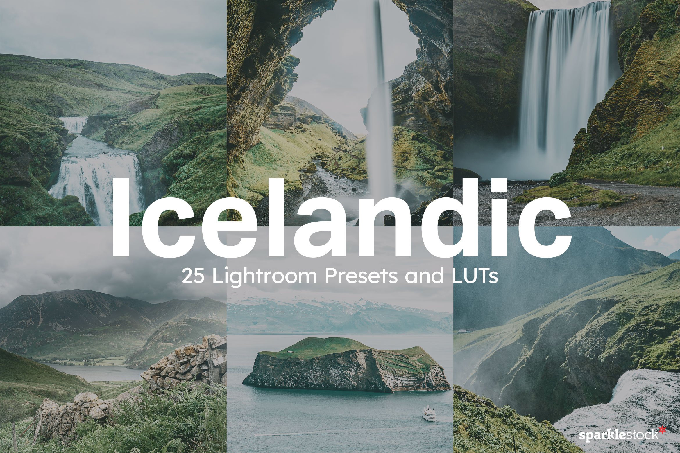 25 Icelandic Lightroom Presets LUTscover image.