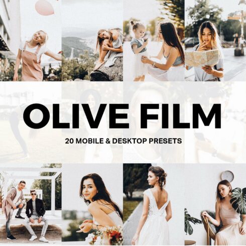 20 Olive Film Lightroom Presets LUTscover image.