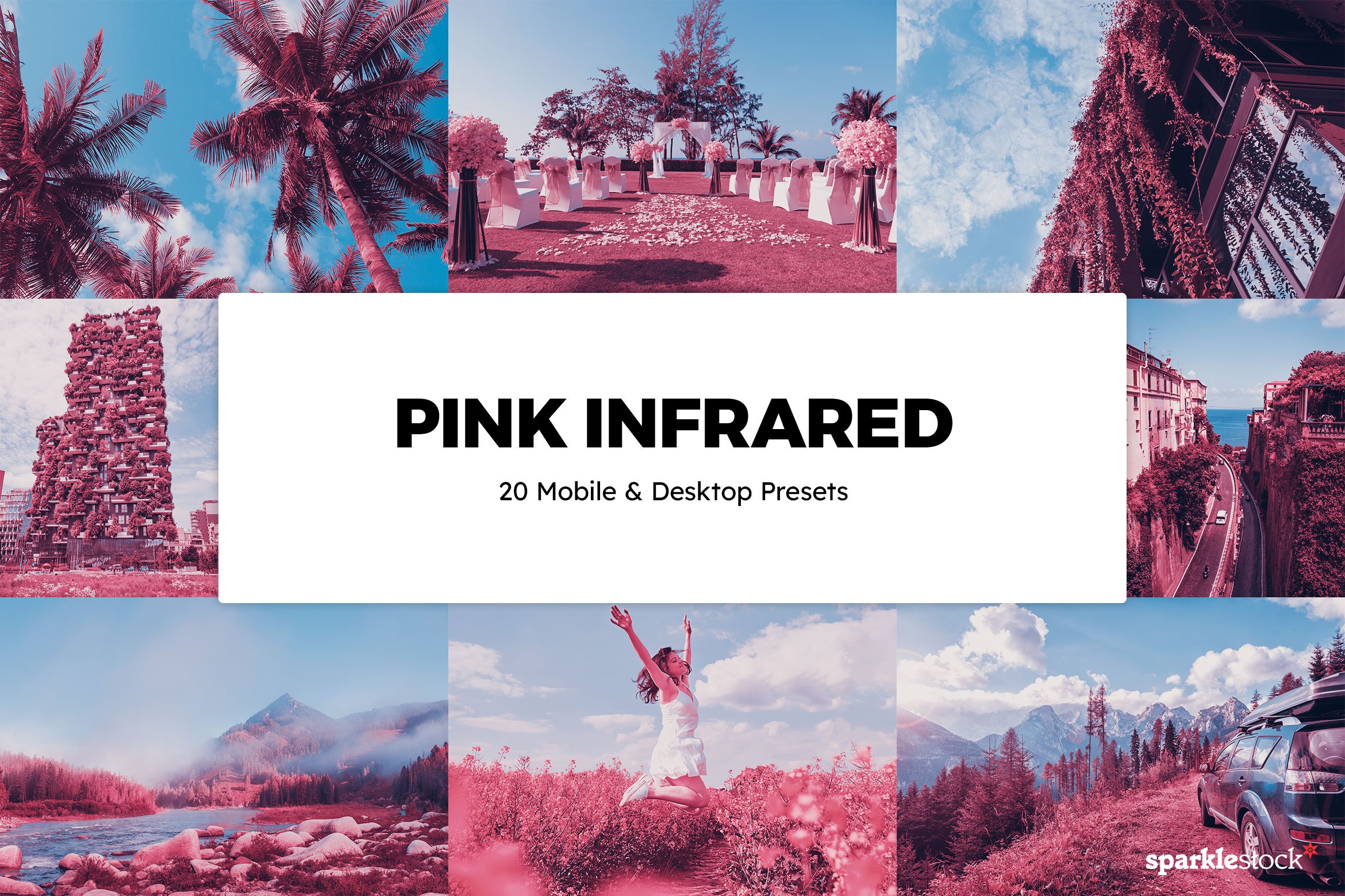 20 Pink Infrared Lightroom Presetscover image.