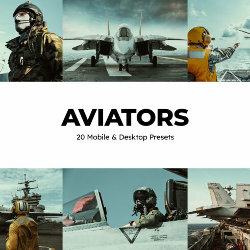 20 Aviators Lightroom Presets LUTscover image.