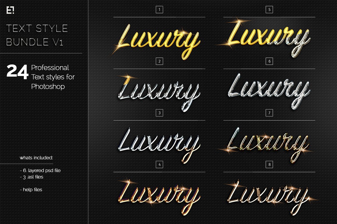 24 Text Layer Styles Bundlepreview image.