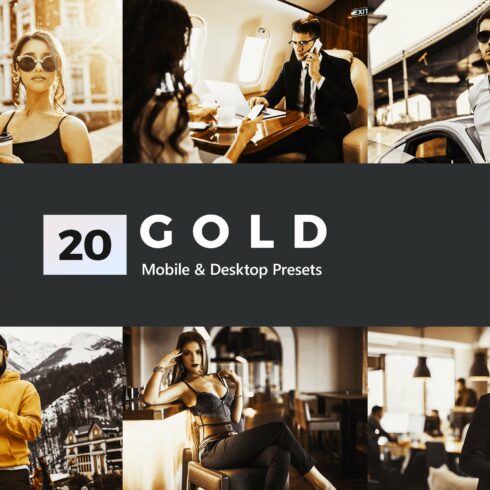 20 Gold Lightroom Presets and LUTscover image.