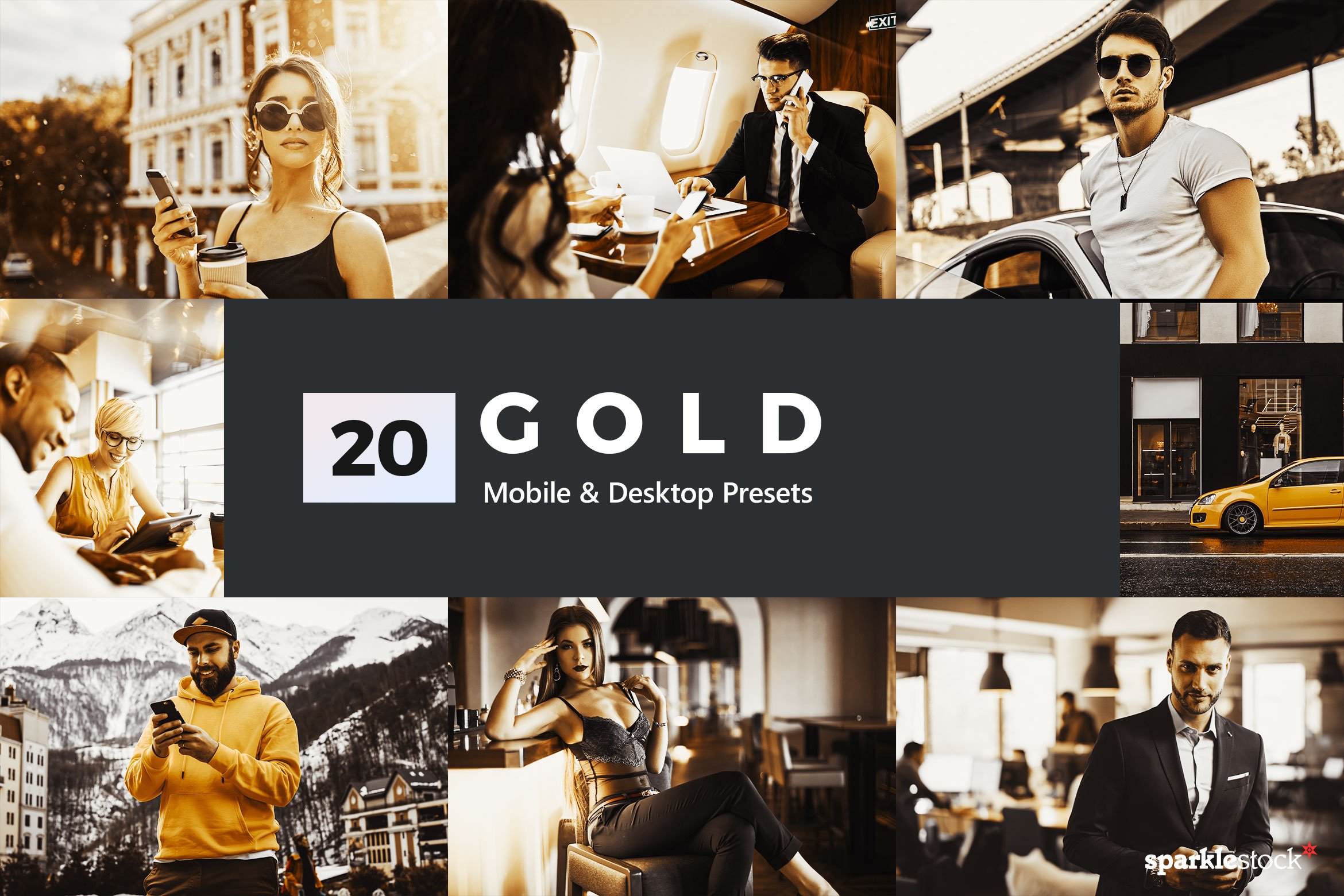 20 Gold Lightroom Presets and LUTscover image.