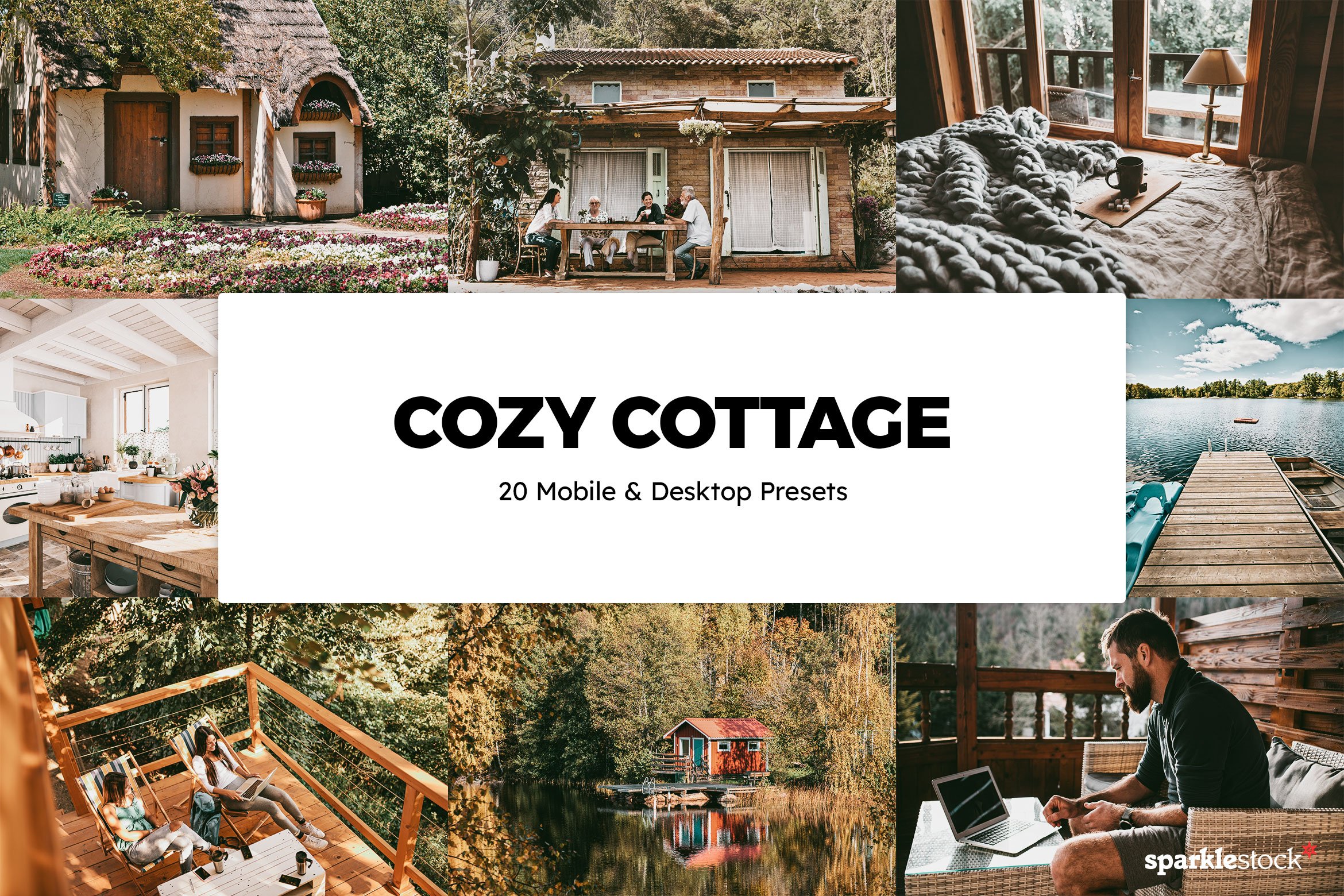 20 Cozy Cottage Lightroom Presetscover image.