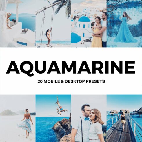 20 Aquamarine Lightroom Presets LUTscover image.