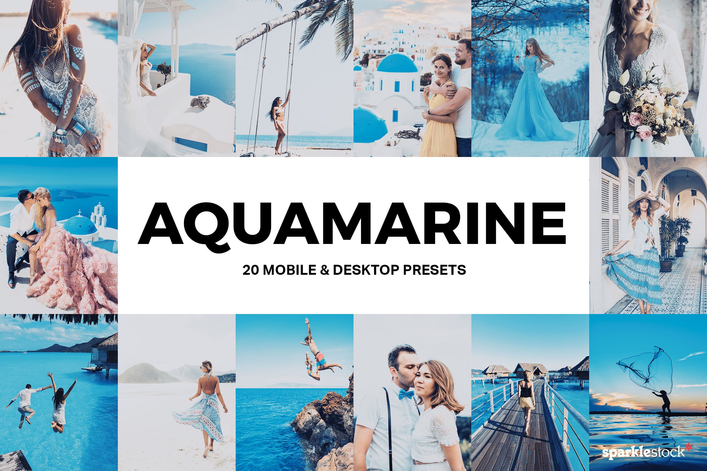 20 Aquamarine Lightroom Presets LUTscover image.