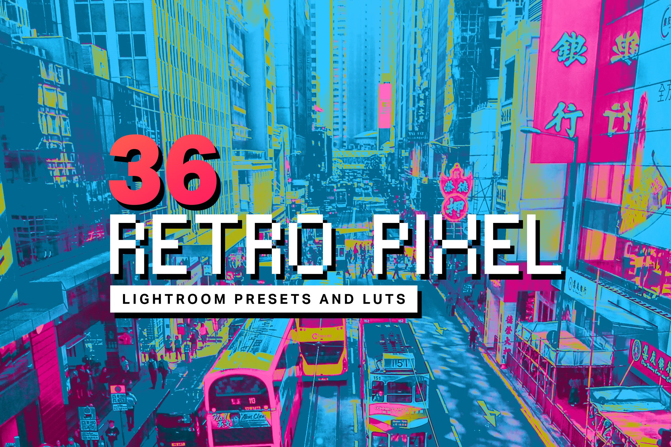 36 Retro Pixel Lightroom Presetscover image.