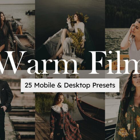 25 Warm Film Lightroom Presets LUTscover image.