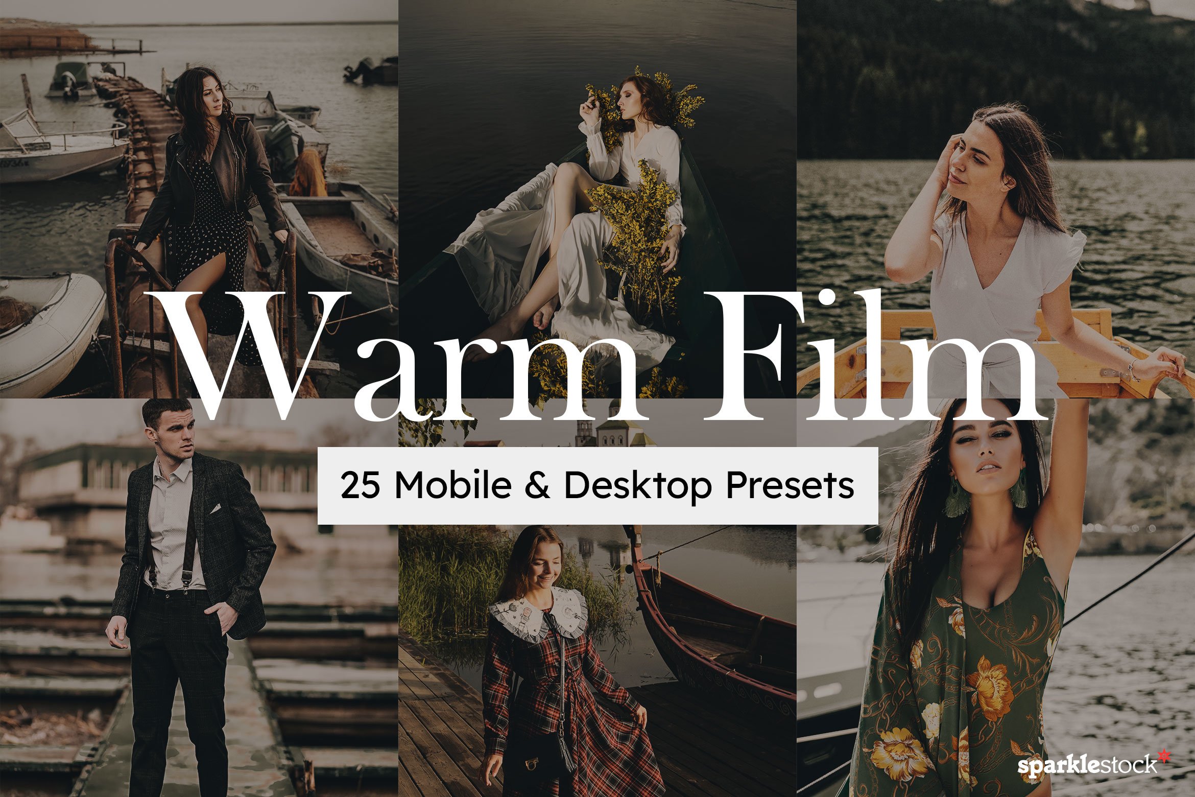 25 Warm Film Lightroom Presets LUTscover image.