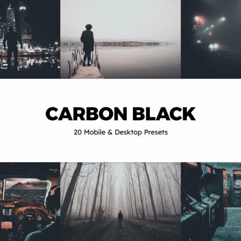 20 Carbon Black Lightroom Presetscover image.