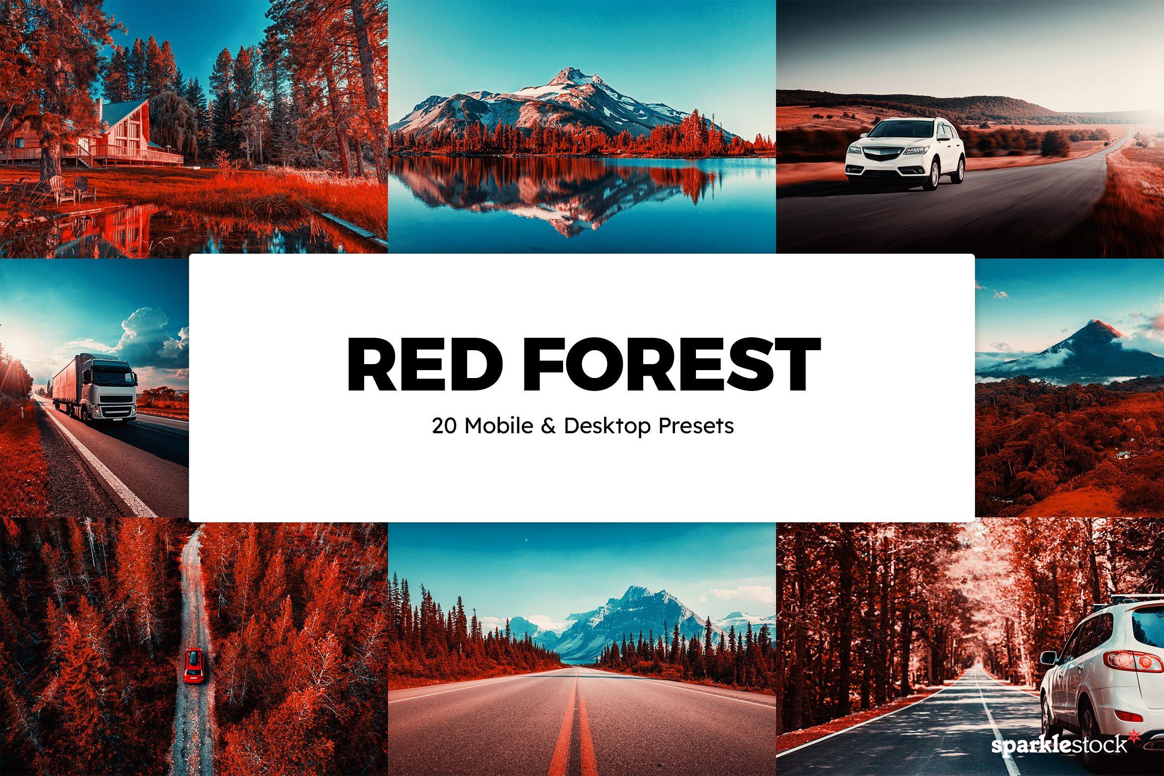 20 Red Forest Lightroom Presetscover image.