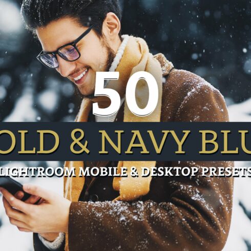 50 Gold & Navy Lightroom Presetscover image.