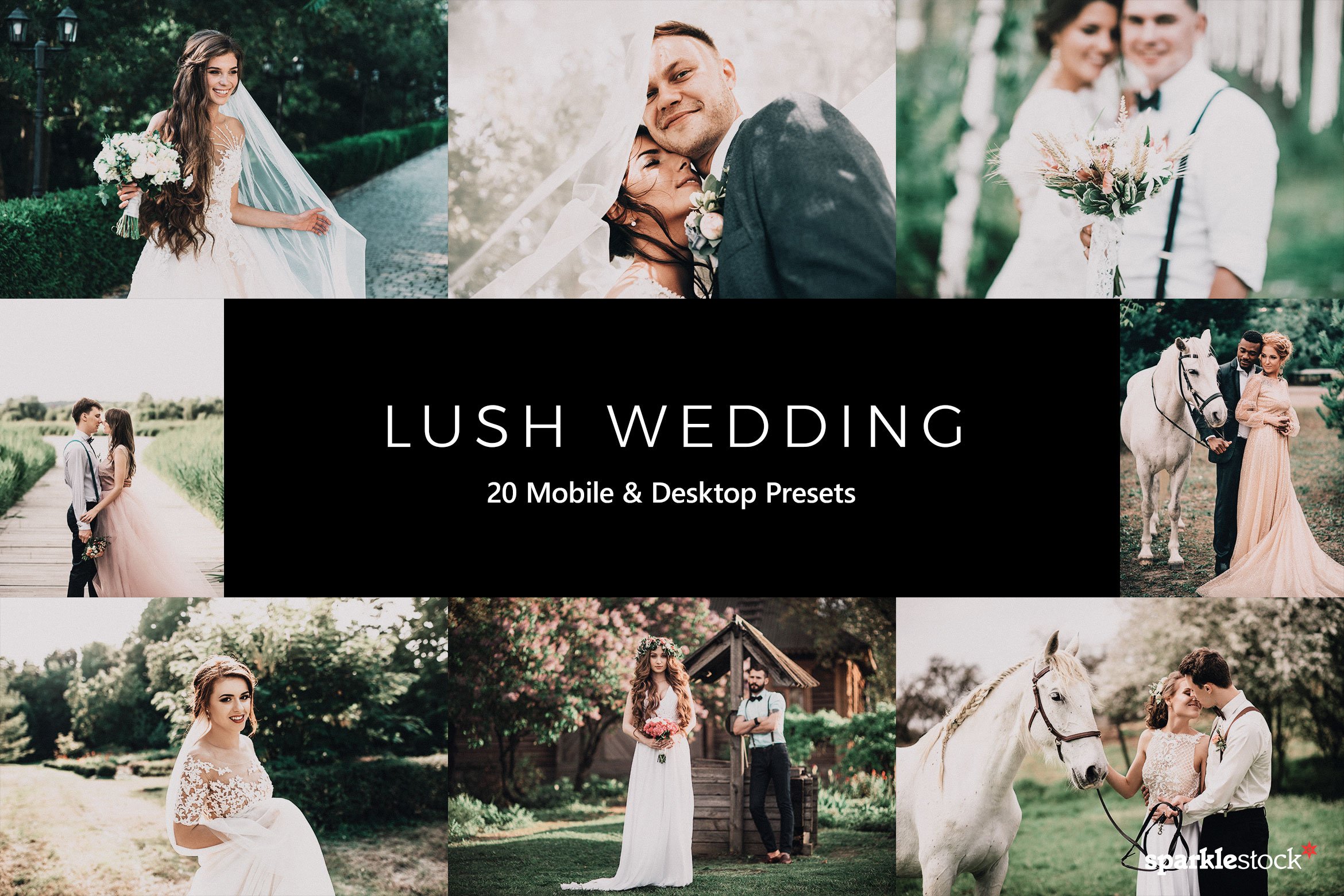 20 Lush Wedding Lightroom Presetscover image.