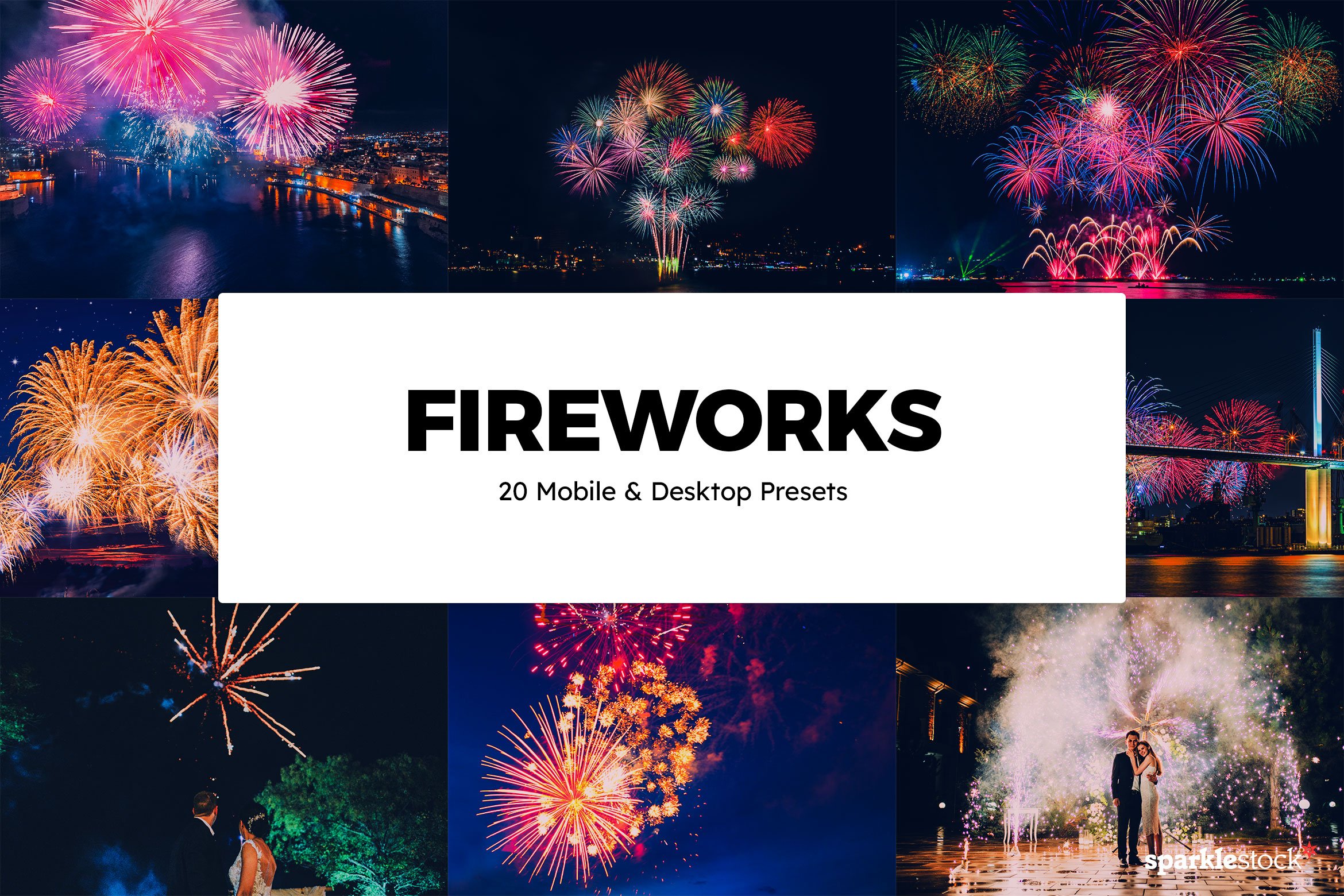 20 Fireworks Lightroom Presets LUTscover image.