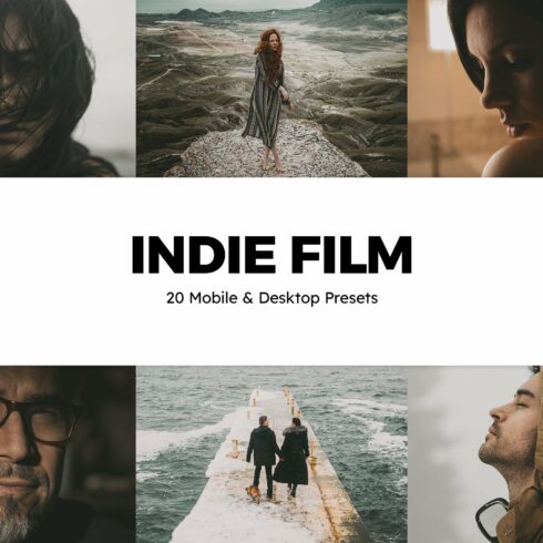 20 Indie Film Lightroom Presets LUTscover image.