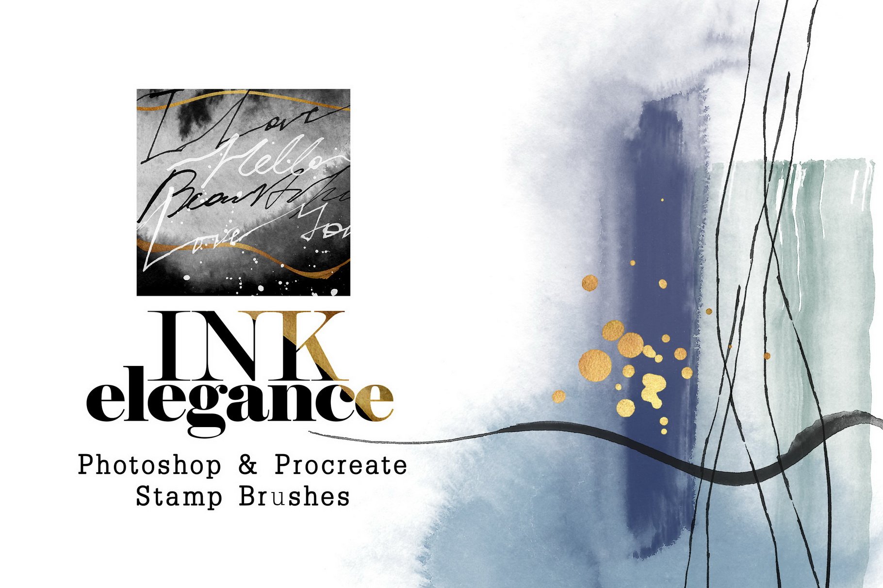 Ink Elegance - PS & Procreate Stampscover image.