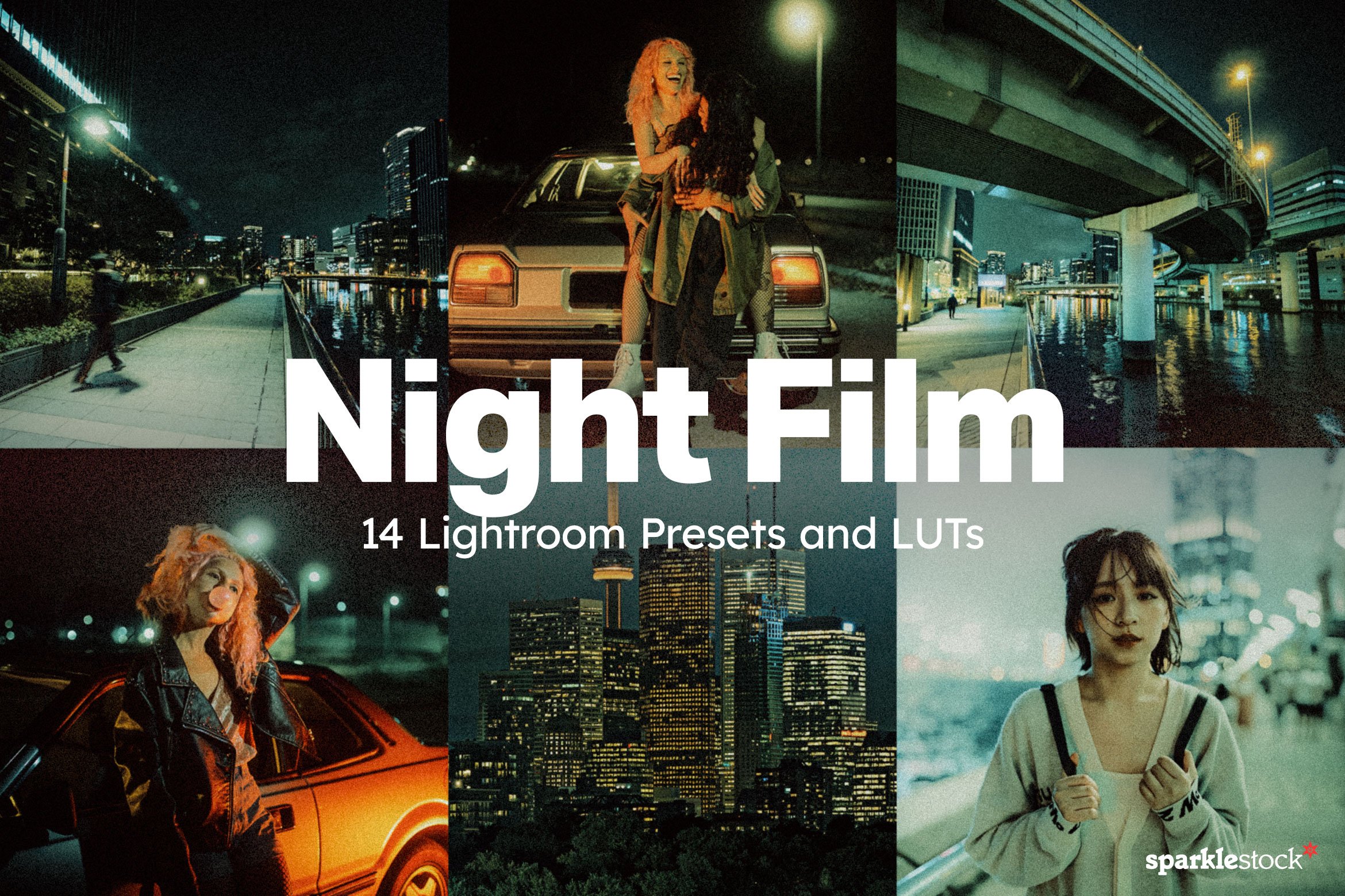 14 Night Film Lightroom Presets LUTscover image.