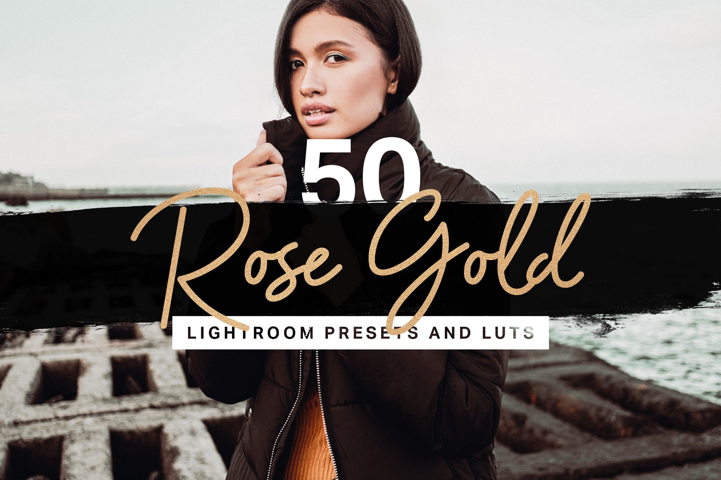 50 Rose Gold Lightroom Presets LUTscover image.