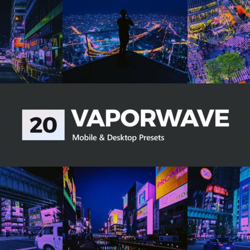 20 Vaporwave Lightroom Presets LUTscover image.