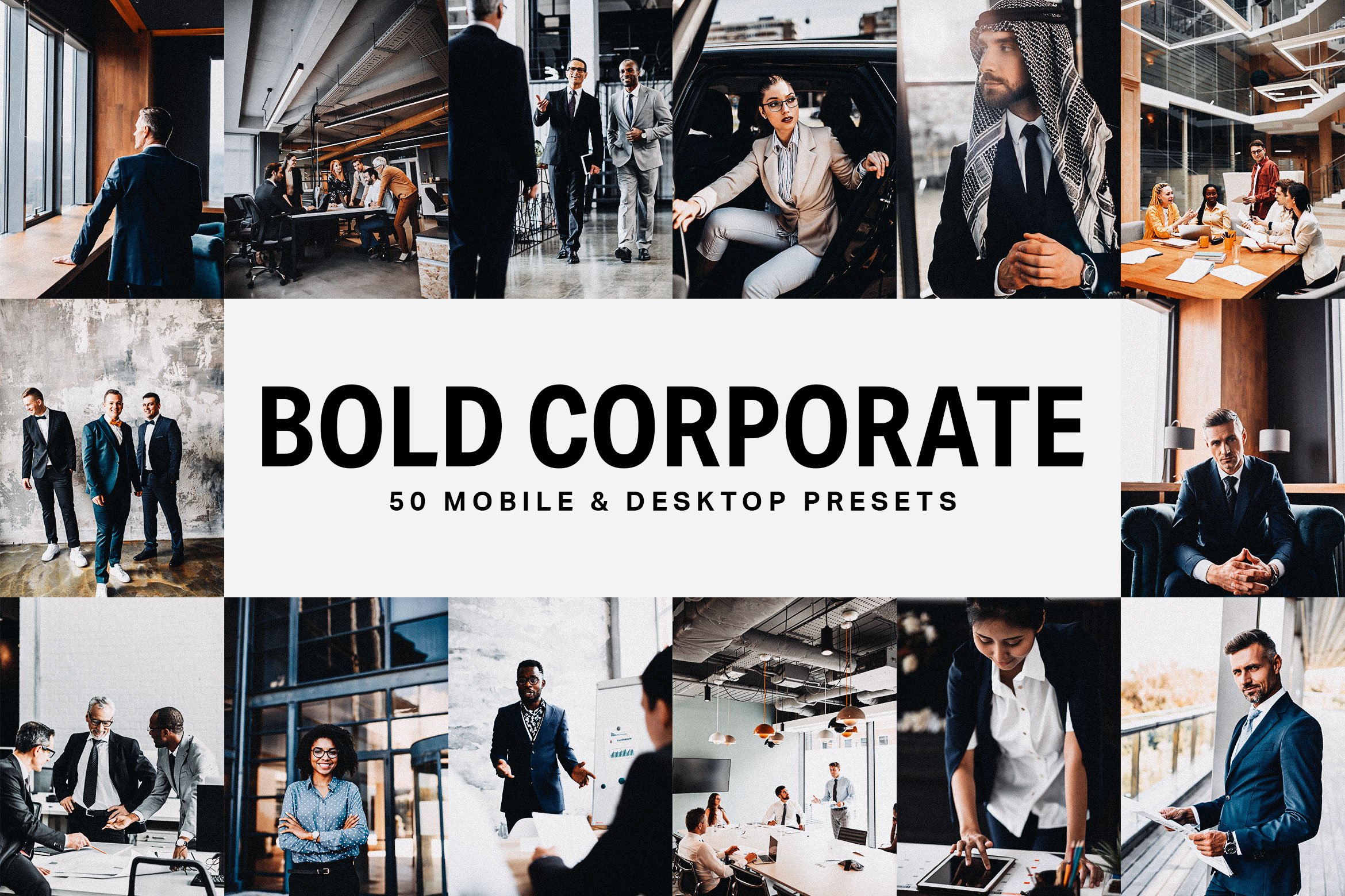 50 Bold Corporate Lightroom Presetscover image.