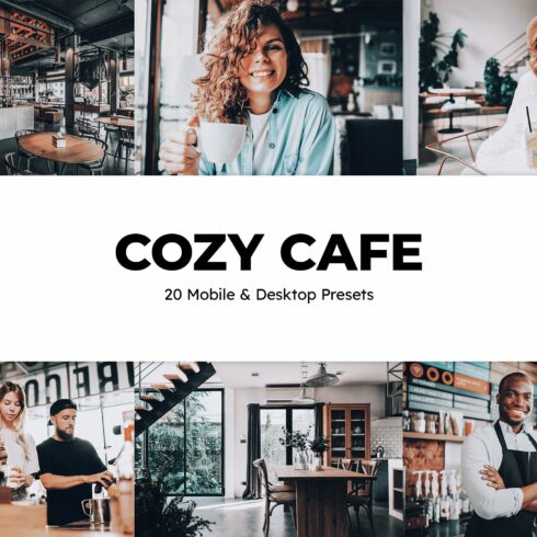 20 Cozy Cafe Lightroom Presets LUTscover image.